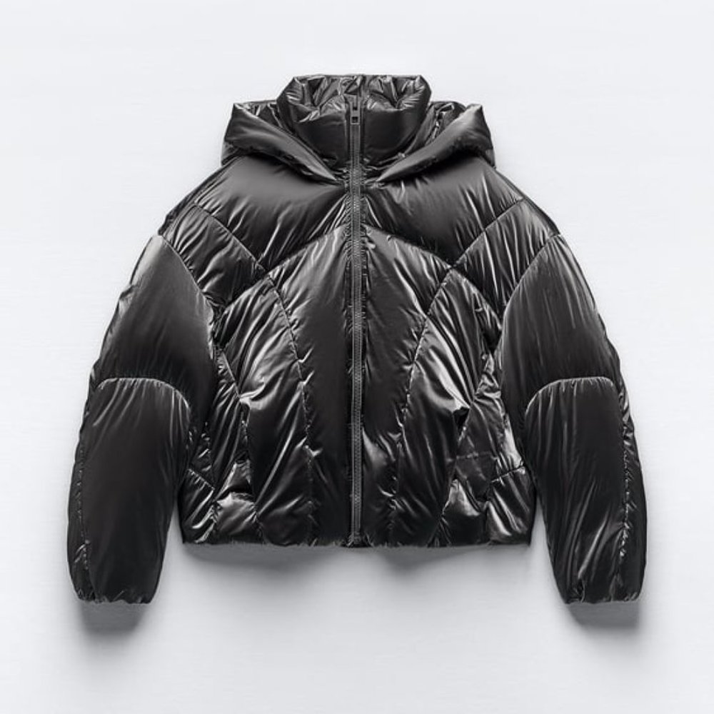 METALLIC FINISH PUFFER ANORAK - Picture 1 of 8